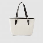 White Textured PU Structured Handheld Bag