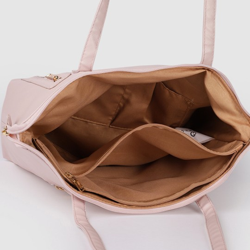 Pink Leather Structured Shoulder Bag