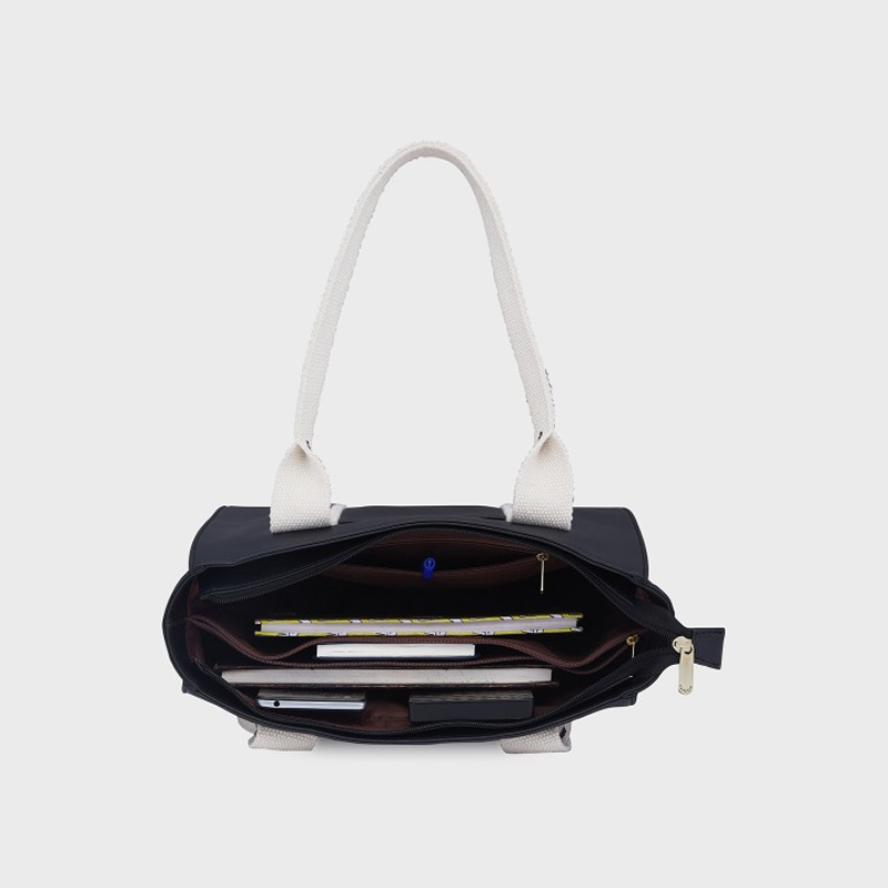 Nick Structured Brand Logo Shoulder Bag